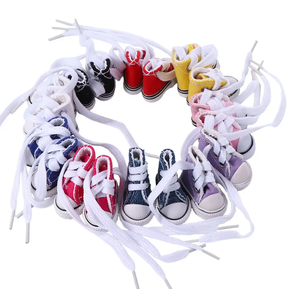 1 Pair 3.5cm/5cm Doll Canvas Shoes Fashion Handmade Doll Sneakers 1/6 Dolls Sneakers Shoes For Children BJD Accessories