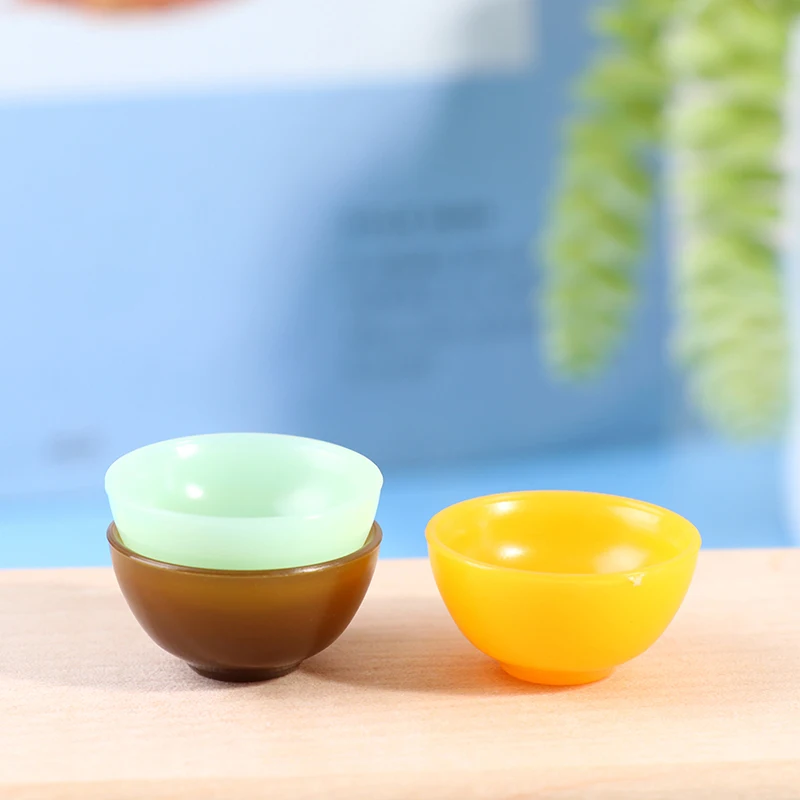 5Pcs/Set 1:12 Dollhouse Miniature Rice Bowl Salad Bowl Plastic Dish Tableware Mini Kitchen Furniture Accessories