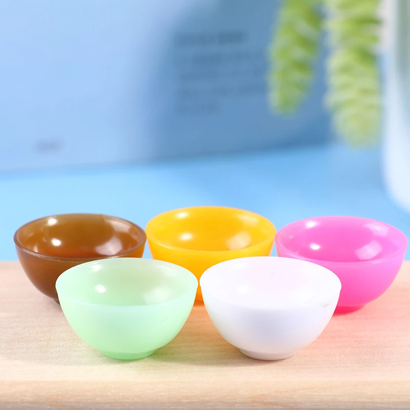 5Pcs/Set 1:12 Dollhouse Miniature Rice Bowl Salad Bowl Plastic Dish Tableware Mini Kitchen Furniture Accessories
