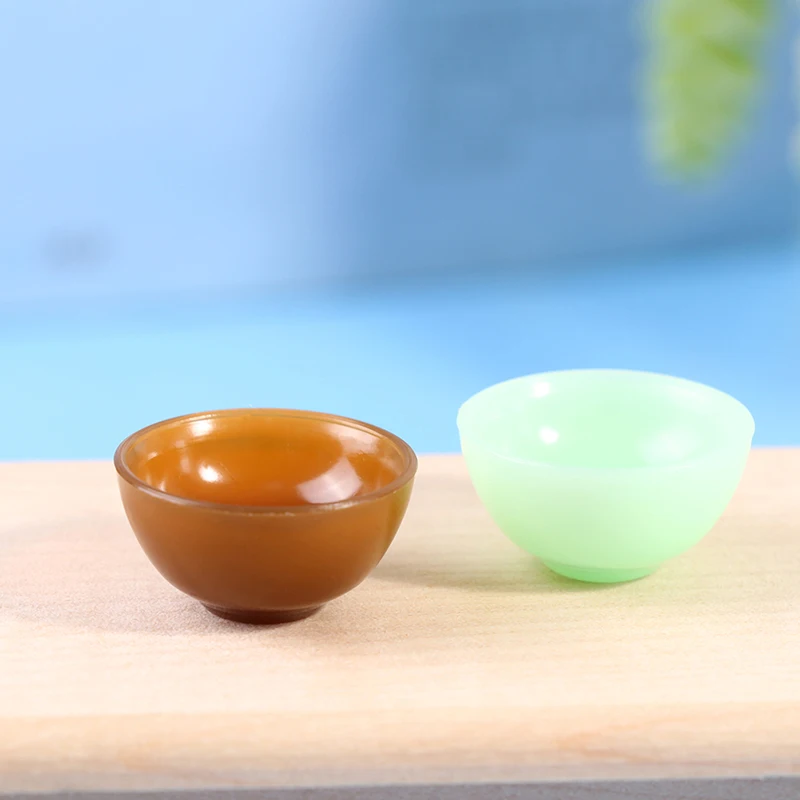 5Pcs/Set 1:12 Dollhouse Miniature Rice Bowl Salad Bowl Plastic Dish Tableware Mini Kitchen Furniture Accessories