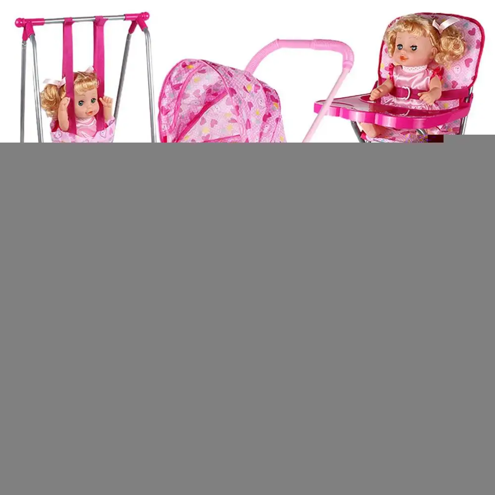 Reborn Doll Baby Toddler Furniture Toy Playset ABS Plastic Cradle Swing Nursery Room Decor Role Play Doll House Furniture
