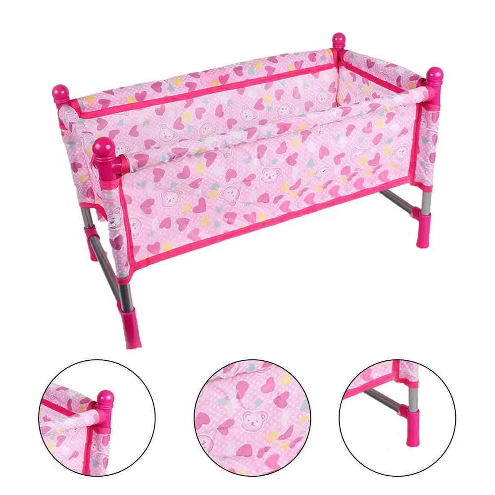 Reborn Doll Baby Toddler Furniture Toy Playset ABS Plastic Cradle Swing Nursery Room Decor Role Play Doll House Furniture