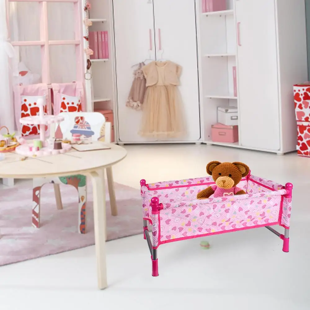 Reborn Doll Baby Toddler Furniture Toy Playset ABS Plastic Cradle Swing Nursery Room Decor Role Play Doll House Furniture