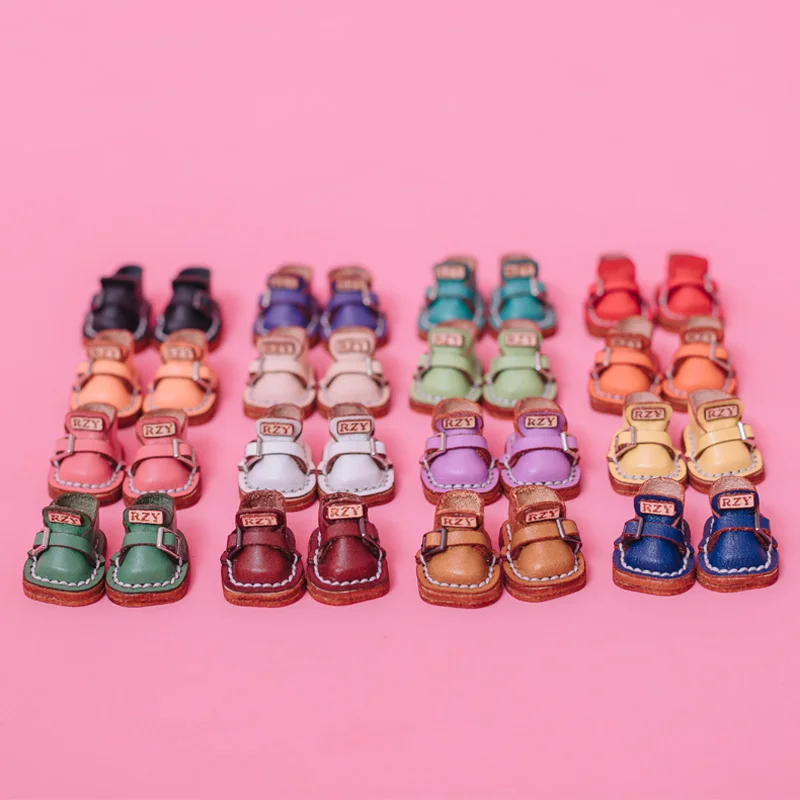OB11 Casual Handmade Cowhide Doll Shoes Cute Fit for Body9, YMY Body, UFDOLL, GSC, Obitsu11, 1/12bjd Accessories Gift