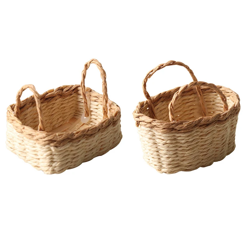 1:12 Dollhouse Miniature Storage Basket Vegetable Food Woven Frame Kitchen Model Decor Toy Doll House Accessories