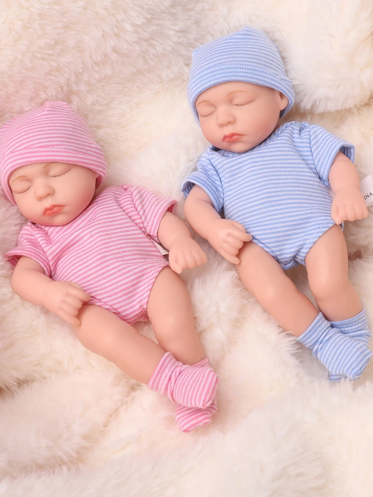 20cm Vinyl Reborn Dolls Lifelike Mini Doll Toys 17.74in Soft and Full Vinyl Doll Sleep Reborn Toy DIY Doll Toys Reborn Gift Doll
