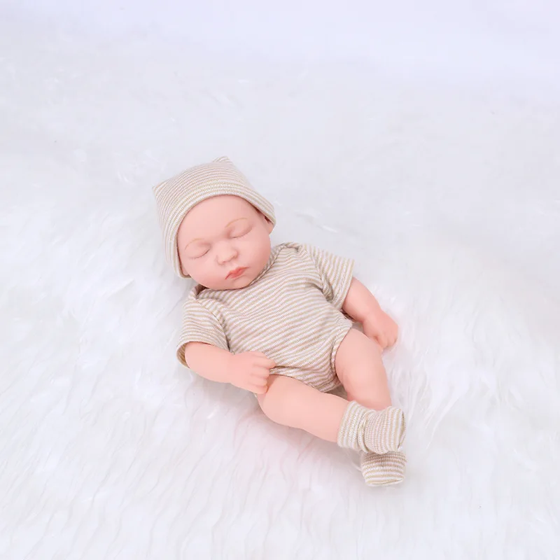 20cm Vinyl Reborn Dolls Lifelike Mini Doll Toys 17.74in Soft and Full Vinyl Doll Sleep Reborn Toy DIY Doll Toys Reborn Gift Doll