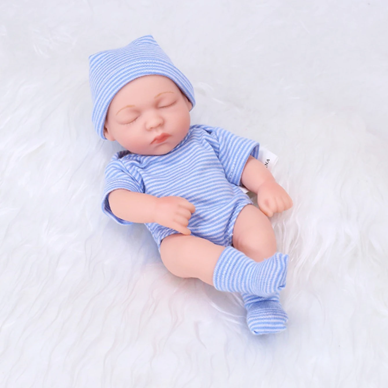 20cm Vinyl Reborn Dolls Lifelike Mini Doll Toys 17.74in Soft and Full Vinyl Doll Sleep Reborn Toy DIY Doll Toys Reborn Gift Doll
