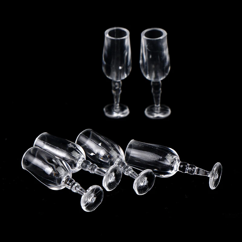 6Pcs 1/12 Dollhouse Miniature Wine Glass Mini Goblet Cup Toy for ob11 bjd Blythe Decoration Doll House Accessories