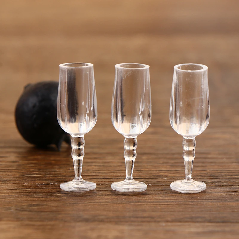 6Pcs 1/12 Dollhouse Miniature Wine Glass Mini Goblet Cup Toy for ob11 bjd Blythe Decoration Doll House Accessories
