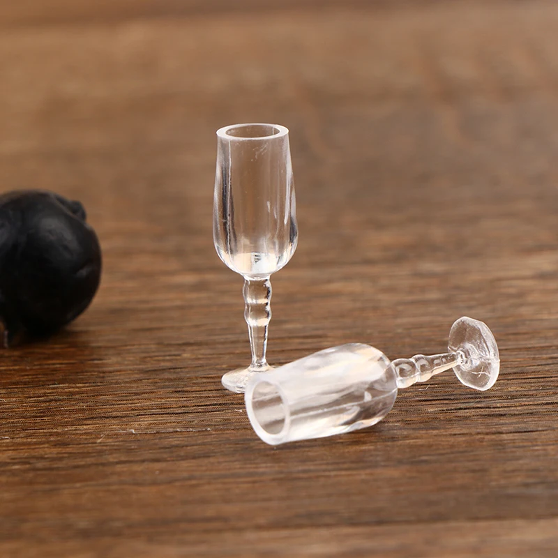 6Pcs 1/12 Dollhouse Miniature Wine Glass Mini Goblet Cup Toy for ob11 bjd Blythe Decoration Doll House Accessories