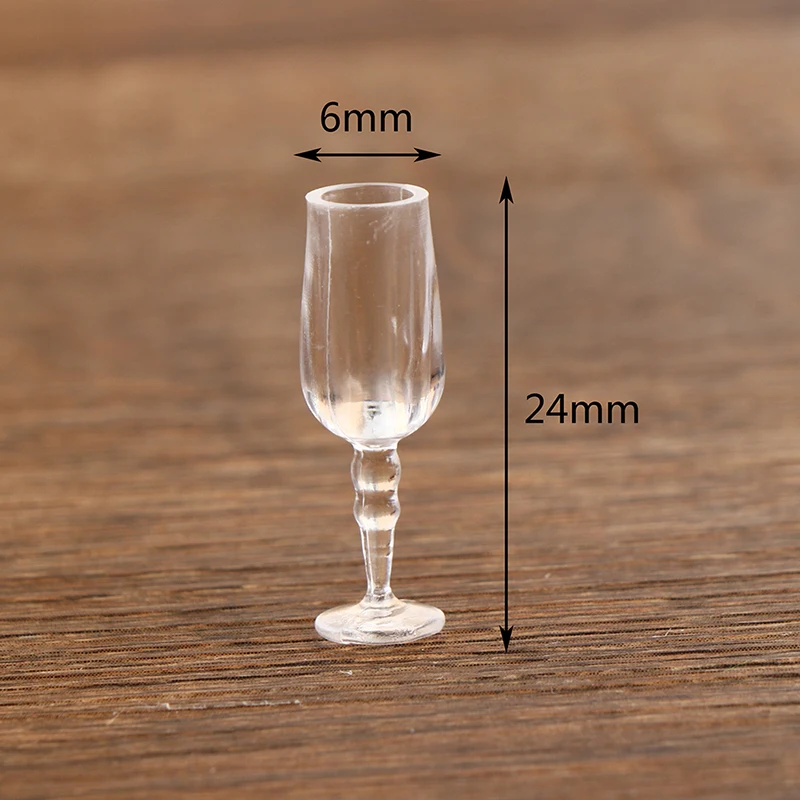 6Pcs 1/12 Dollhouse Miniature Wine Glass Mini Goblet Cup Toy for ob11 bjd Blythe Decoration Doll House Accessories
