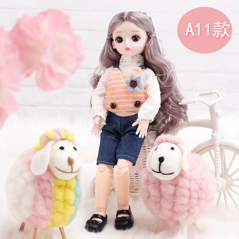BJD Doll Clothes Girl Dress fits to 30cm 1/6 BJD SD 13 doll Scarf Sling Floral Skirt t-shirt Jeans For Girls Gift