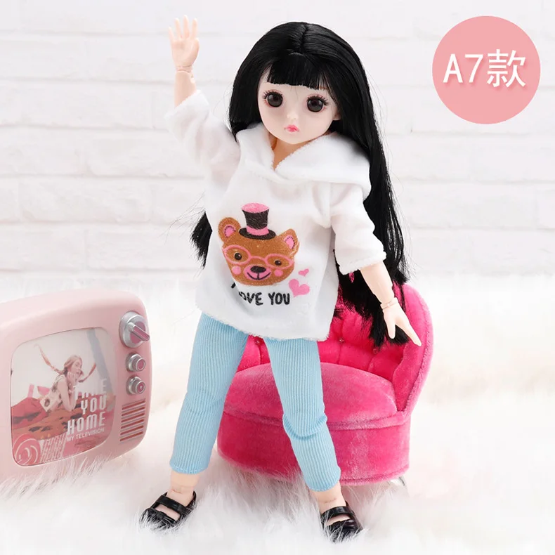 BJD Doll Clothes Girl Dress fits to 30cm 1/6 BJD SD 13 doll Scarf Sling Floral Skirt t-shirt Jeans For Girls Gift