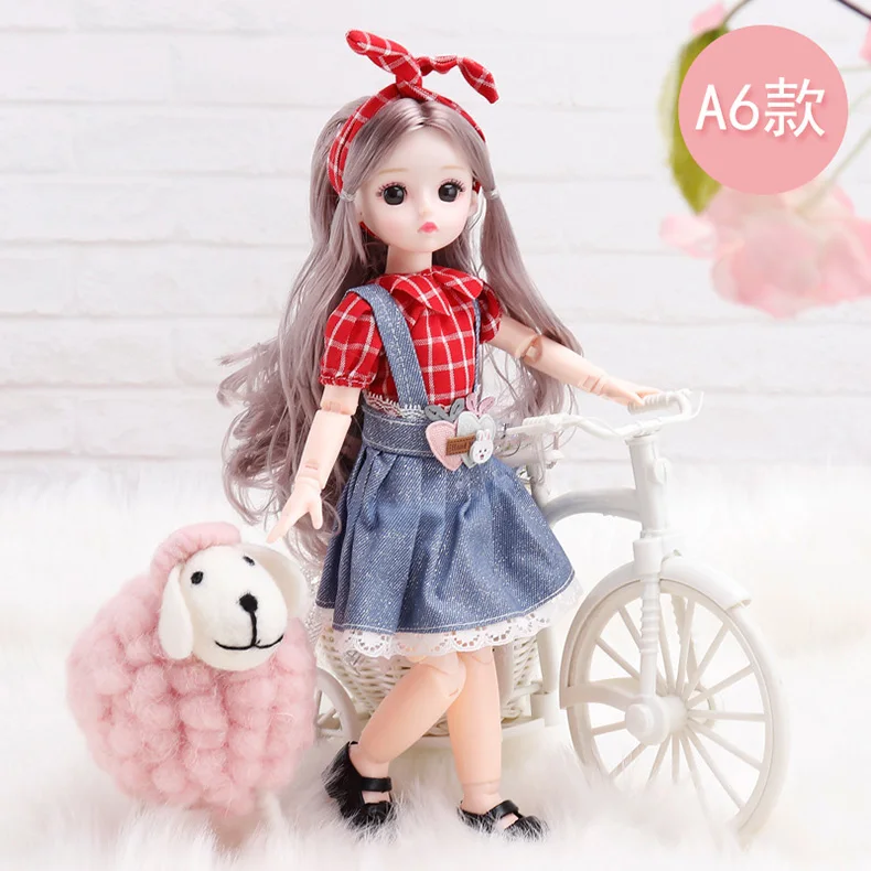 BJD Doll Clothes Girl Dress fits to 30cm 1/6 BJD SD 13 doll Scarf Sling Floral Skirt t-shirt Jeans For Girls Gift