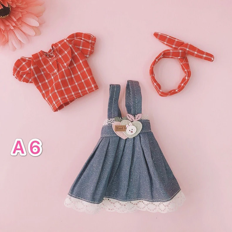 BJD Doll Clothes Girl Dress fits to 30cm 1/6 BJD SD 13 doll Scarf Sling Floral Skirt t-shirt Jeans For Girls Gift
