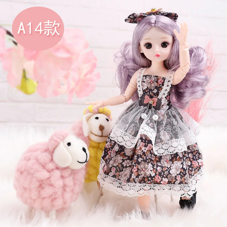 BJD Doll Clothes Girl Dress fits to 30cm 1/6 BJD SD 13 doll Scarf Sling Floral Skirt t-shirt Jeans For Girls Gift