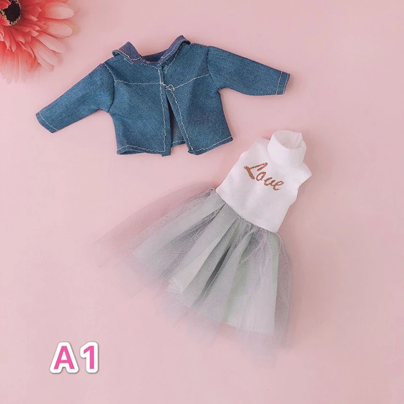 BJD Doll Clothes Girl Dress fits to 30cm 1/6 BJD SD 13 doll Scarf Sling Floral Skirt t-shirt Jeans For Girls Gift