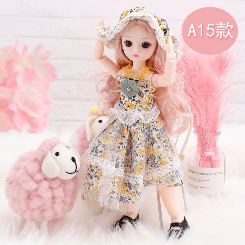 BJD Doll Clothes Girl Dress fits to 30cm 1/6 BJD SD 13 doll Scarf Sling Floral Skirt t-shirt Jeans For Girls Gift