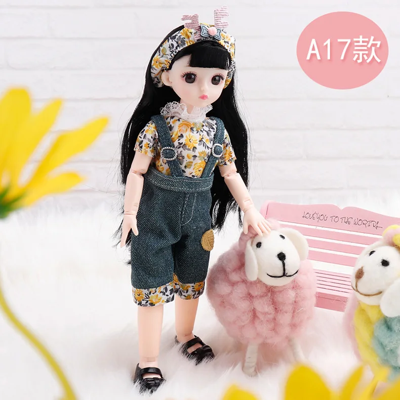 BJD Doll Clothes Girl Dress fits to 30cm 1/6 BJD SD 13 doll Scarf Sling Floral Skirt t-shirt Jeans For Girls Gift