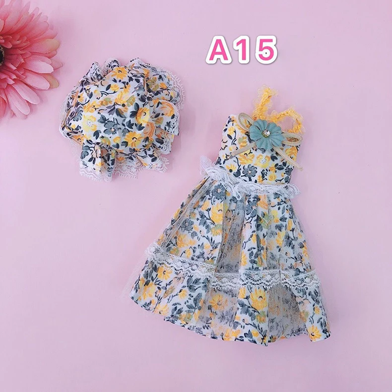 BJD Doll Clothes Girl Dress fits to 30cm 1/6 BJD SD 13 doll Scarf Sling Floral Skirt t-shirt Jeans For Girls Gift