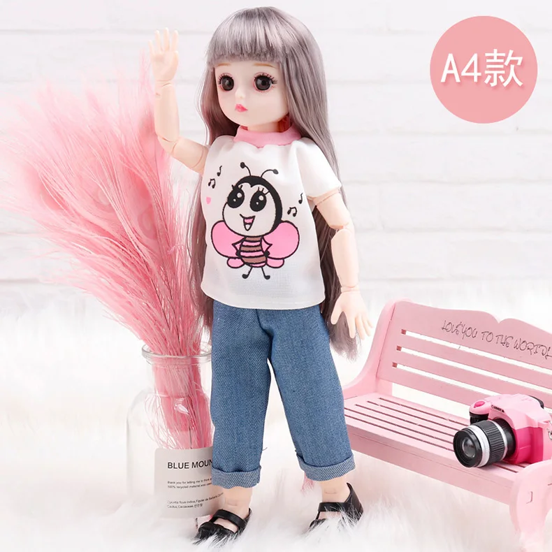 BJD Doll Clothes Girl Dress fits to 30cm 1/6 BJD SD 13 doll Scarf Sling Floral Skirt t-shirt Jeans For Girls Gift