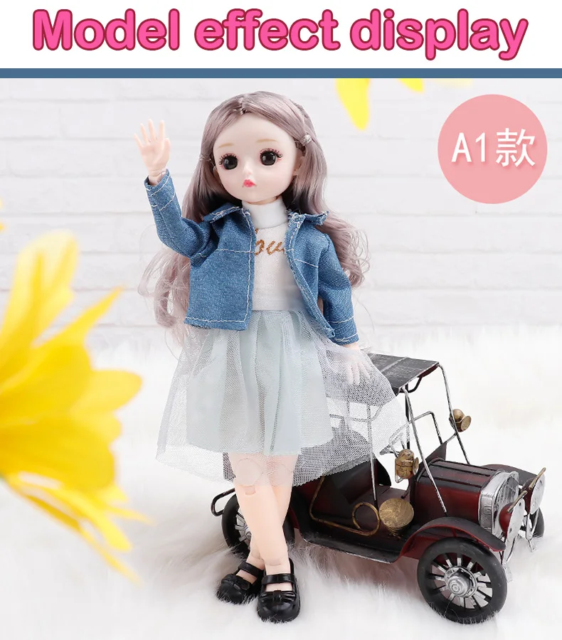 BJD Doll Clothes Girl Dress fits to 30cm 1/6 BJD SD 13 doll Scarf Sling Floral Skirt t-shirt Jeans For Girls Gift