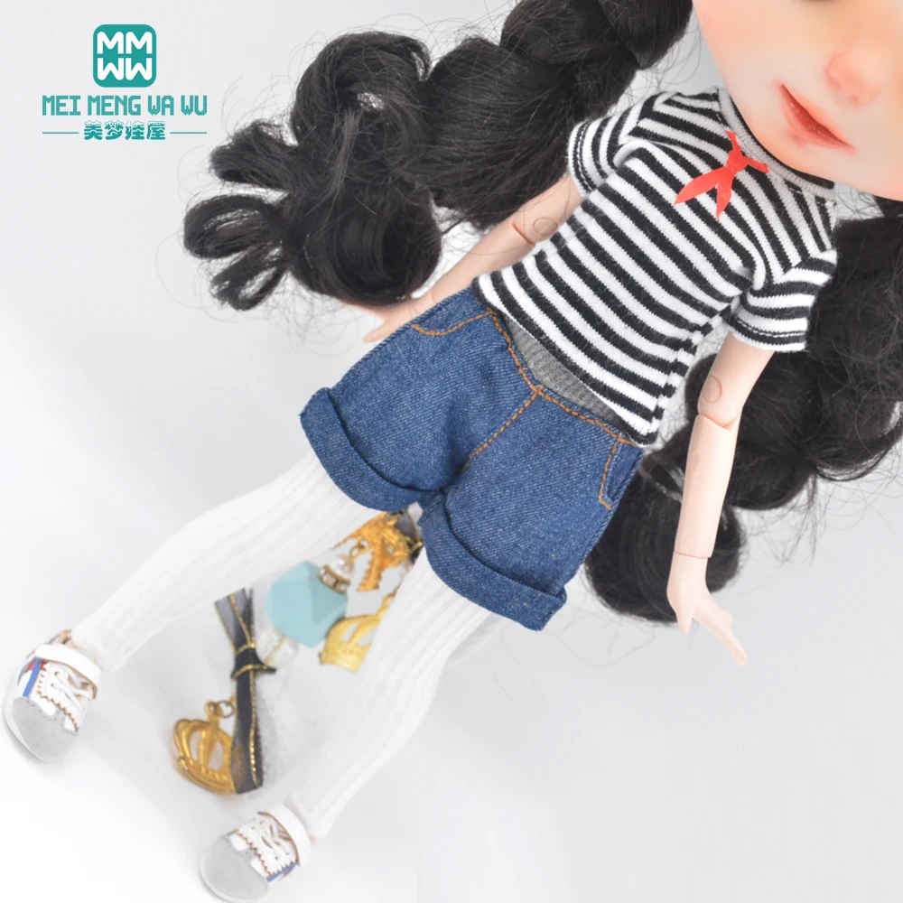 28cm Blyth Azone OB23 OB24 Doll Clothes Fashion Striped Leggings