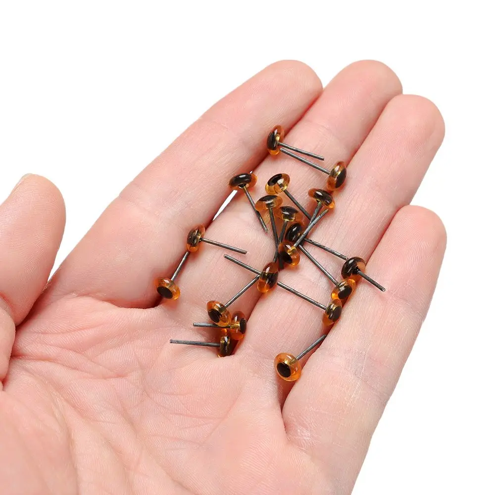 20/50Pcs Transparent Brown Doll Glass Eyes Noses Needle Felting Eyes For DIY Bears Animals Dolls Kids DIY Toys Accessories