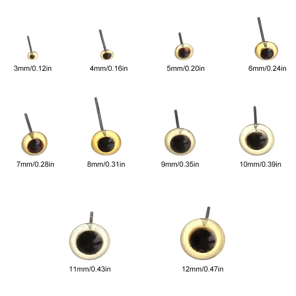 20/50Pcs Transparent Brown Doll Glass Eyes Noses Needle Felting Eyes For DIY Bears Animals Dolls Kids DIY Toys Accessories