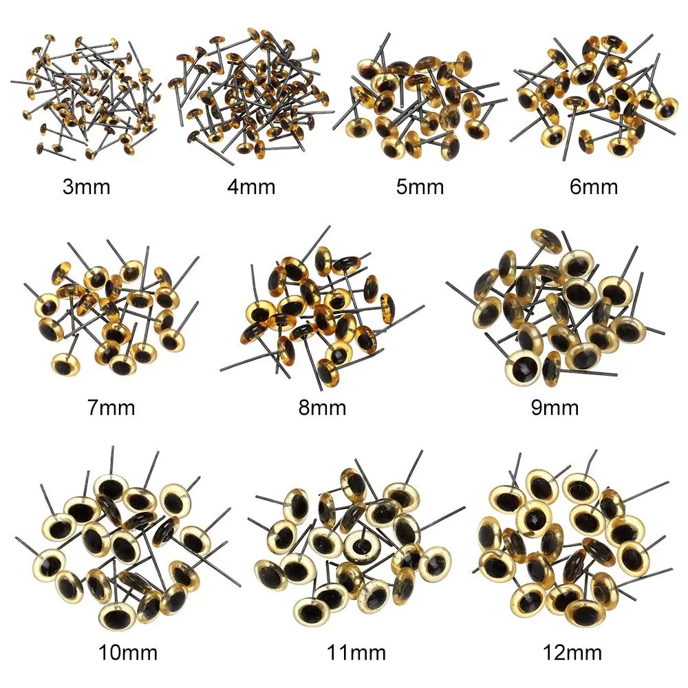 20/50Pcs Transparent Brown Doll Glass Eyes Noses Needle Felting Eyes For DIY Bears Animals Dolls Kids DIY Toys Accessories