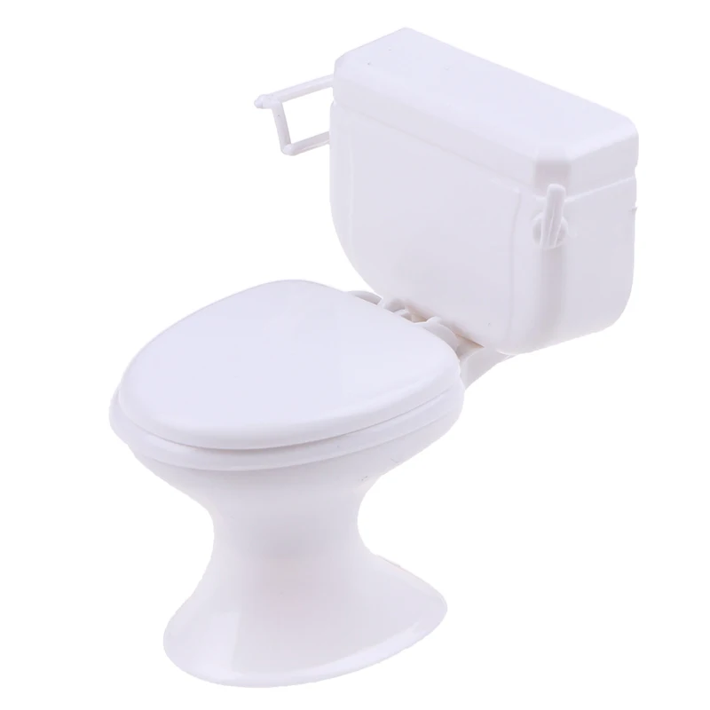 1PC Dollhouse Furniture Vintage Bathroom Modeling White Toilet Doll House Miniature Baby Pretend Toys Dolls Accessories Gift