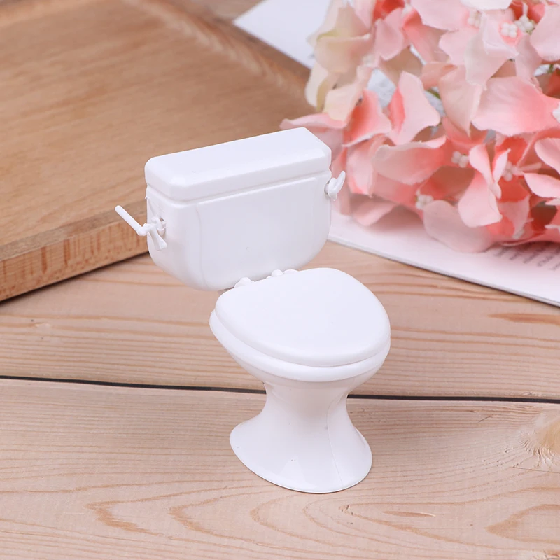 1PC Dollhouse Furniture Vintage Bathroom Modeling White Toilet Doll House Miniature Baby Pretend Toys Dolls Accessories Gift