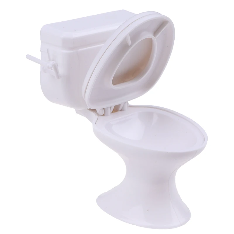 1PC Dollhouse Furniture Vintage Bathroom Modeling White Toilet Doll House Miniature Baby Pretend Toys Dolls Accessories Gift