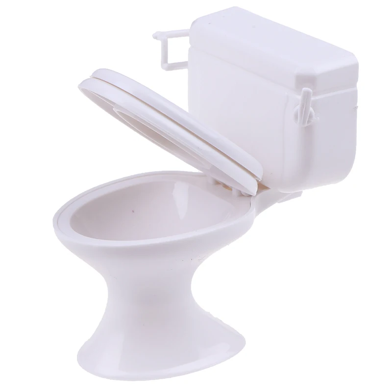 1PC Dollhouse Furniture Vintage Bathroom Modeling White Toilet Doll House Miniature Baby Pretend Toys Dolls Accessories Gift