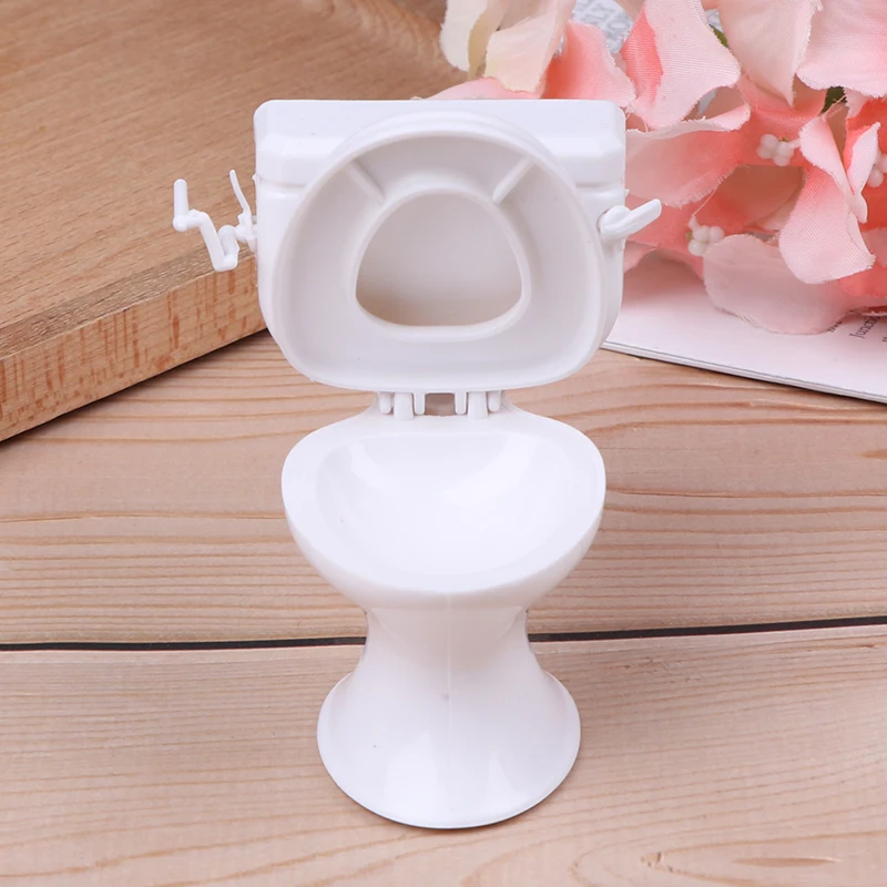1PC Dollhouse Furniture Vintage Bathroom Modeling White Toilet Doll House Miniature Baby Pretend Toys Dolls Accessories Gift