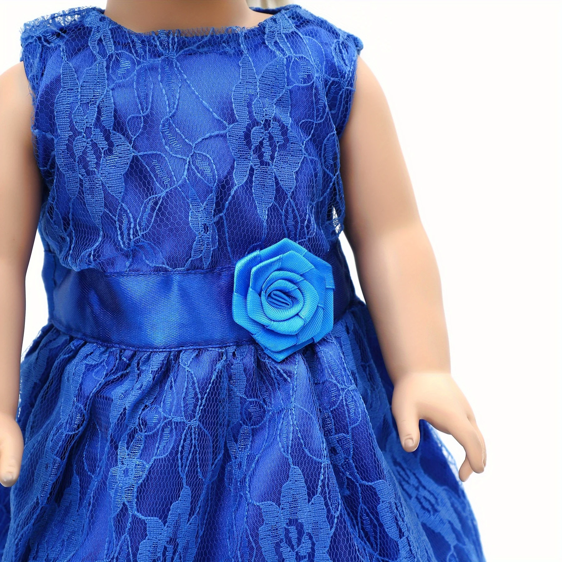 Doll clothes suitable for 18-inch American dolls. (does not include dolls and shoes.) Blue lace skirt costume.