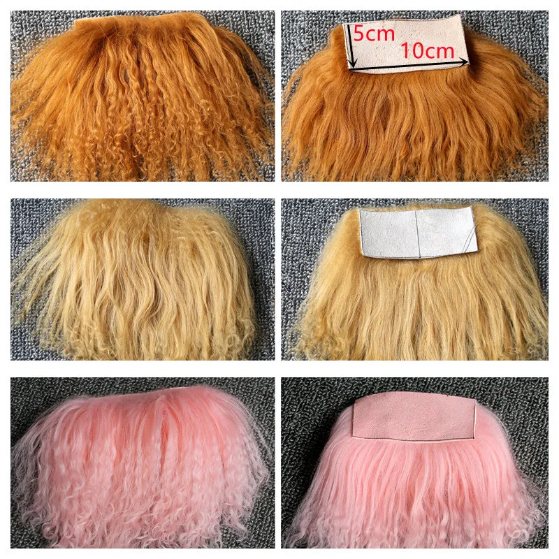 Good Quality Reborns Baby Dolls Mohair Accessories Brown Black White Colors BJD 1/8 Dolls Wigs Sheepskin Wool Lamb Hair