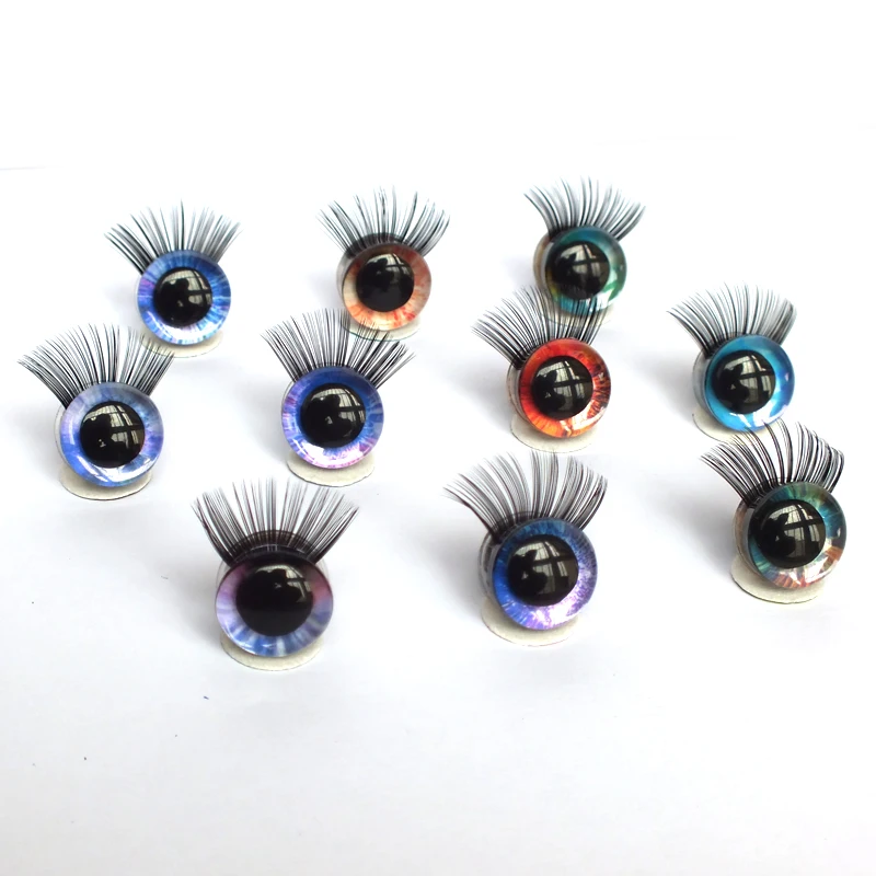 20pcs The Doll Lashes Plush Toy Eyes Eyelash Size 12-30mm Only The Eyelash DIY Plush DIY Doll Making Supply Accessories