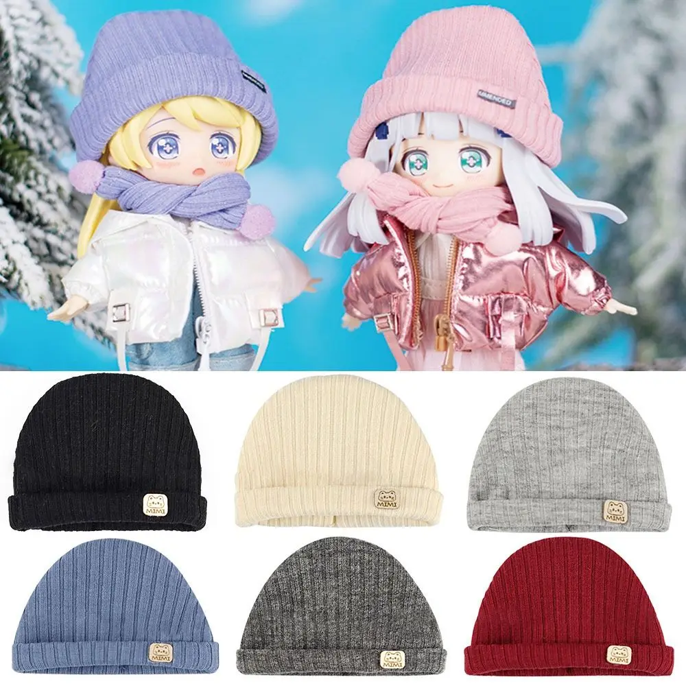 12-16CM Ob11 Doll Cap Fashion Knitted Hat Simple Warm Skullies Beanies Solid Autumn Winter Beanie For Obitsu11 Dolls Accessories