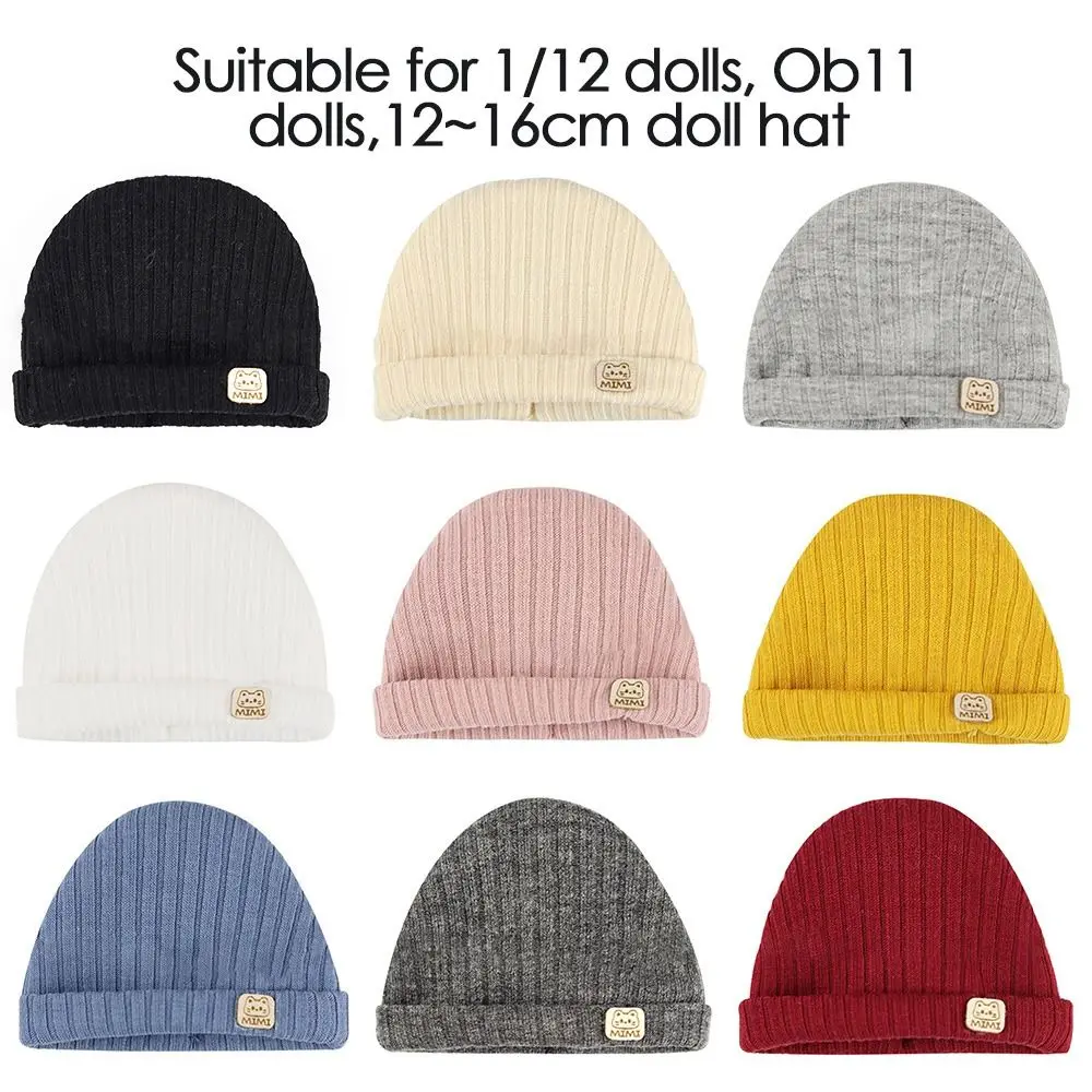 12-16CM Ob11 Doll Cap Fashion Knitted Hat Simple Warm Skullies Beanies Solid Autumn Winter Beanie For Obitsu11 Dolls Accessories