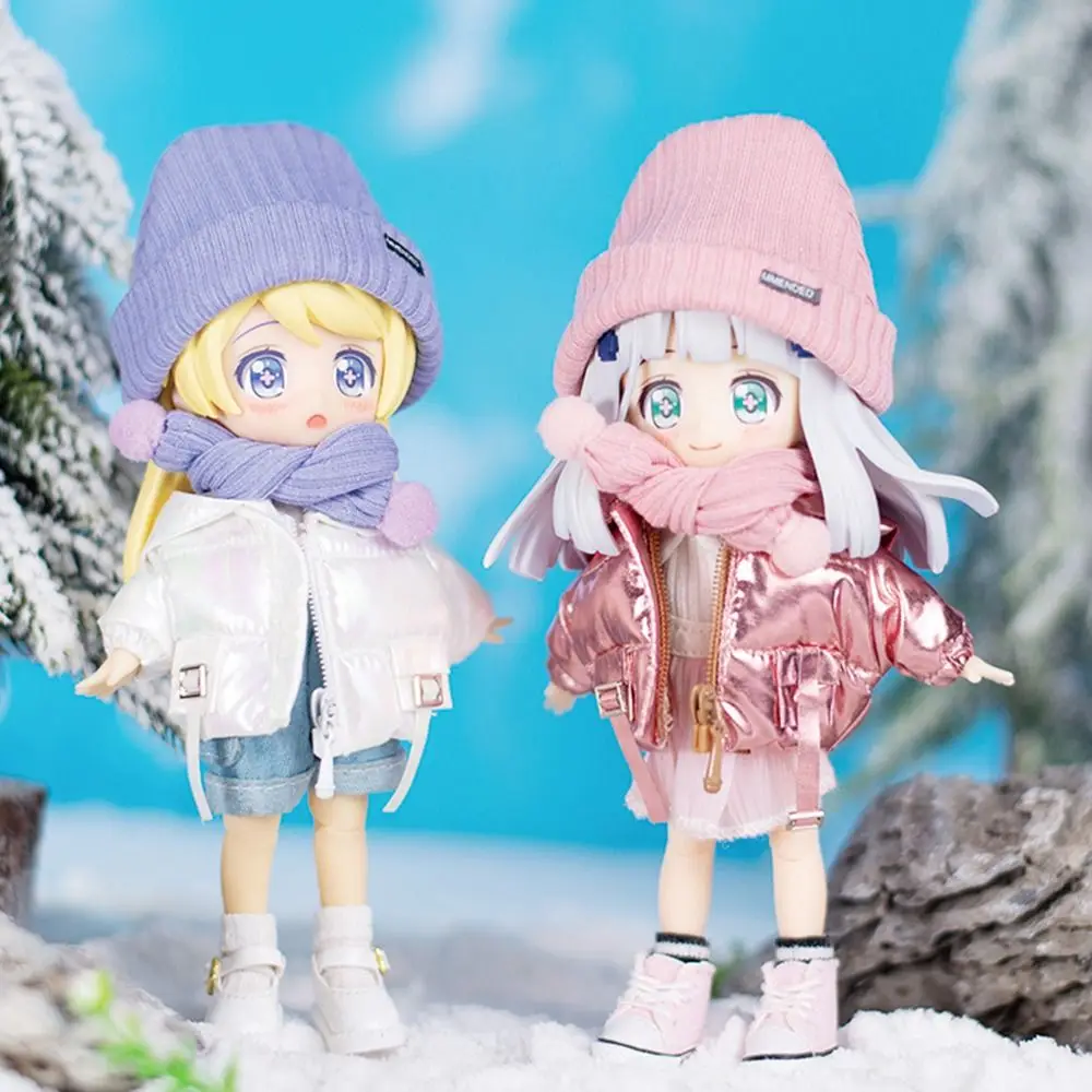 12-16CM Ob11 Doll Cap Fashion Knitted Hat Simple Warm Skullies Beanies Solid Autumn Winter Beanie For Obitsu11 Dolls Accessories
