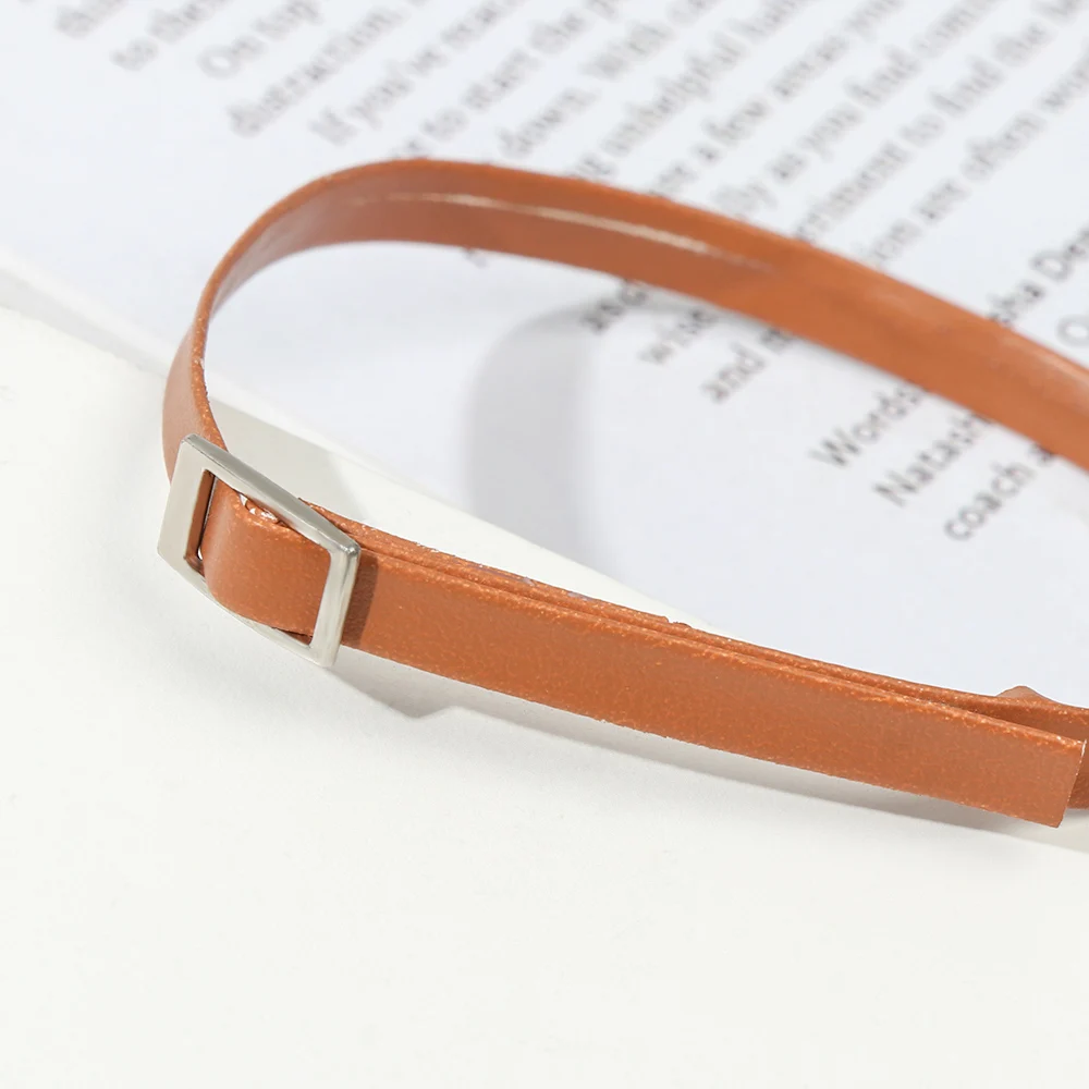 Mini Artificial Leather Belt Doll Waist Belt for Bjd Doll Clothes Bag Handmade DIY Doll Accessories Long 20cm Width 5/8mm