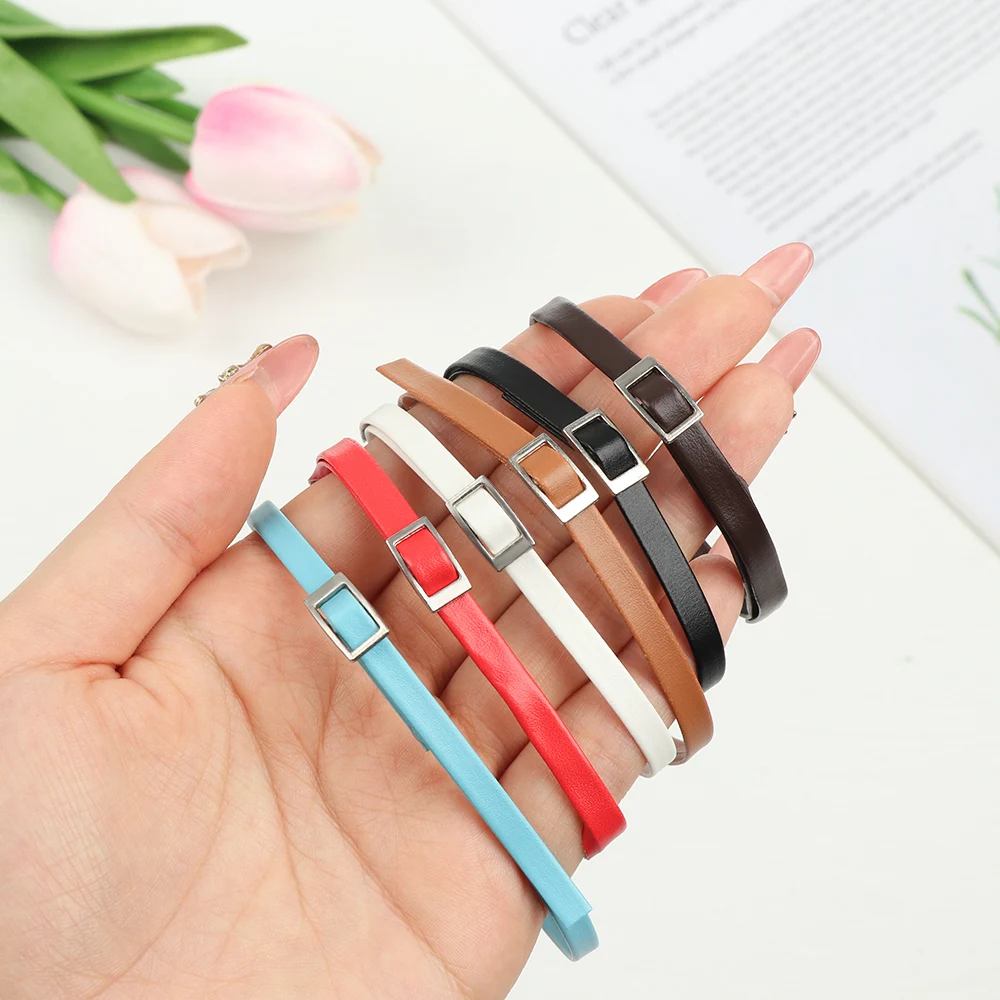 Mini Artificial Leather Belt Doll Waist Belt for Bjd Doll Clothes Bag Handmade DIY Doll Accessories Long 20cm Width 5/8mm