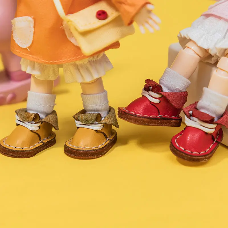 Obitsu 11 Ob11 handmade leather shoes Shoes Fashion Doll Cowhide Shoes With Shoelace For Ob11, Obitsu 11, Holala, Gcs, 1/12bjd