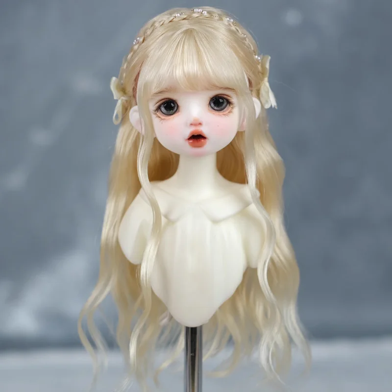 30cm Doll Wig Bangs Ponytail Curly Soft Mohair Wig Suitable for1/6BJD Doll Wig Toy Accessories 6-7 Inches Hair