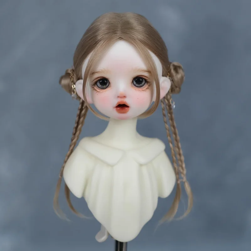 30cm Doll Wig Bangs Ponytail Curly Soft Mohair Wig Suitable for1/6BJD Doll Wig Toy Accessories 6-7 Inches Hair