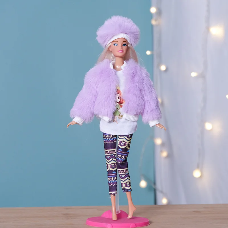 New 30cm Doll's Clothes Suit Dress Up Accessories Plush Coat and Skirt Suit Fit To 11.5 Inch Doll