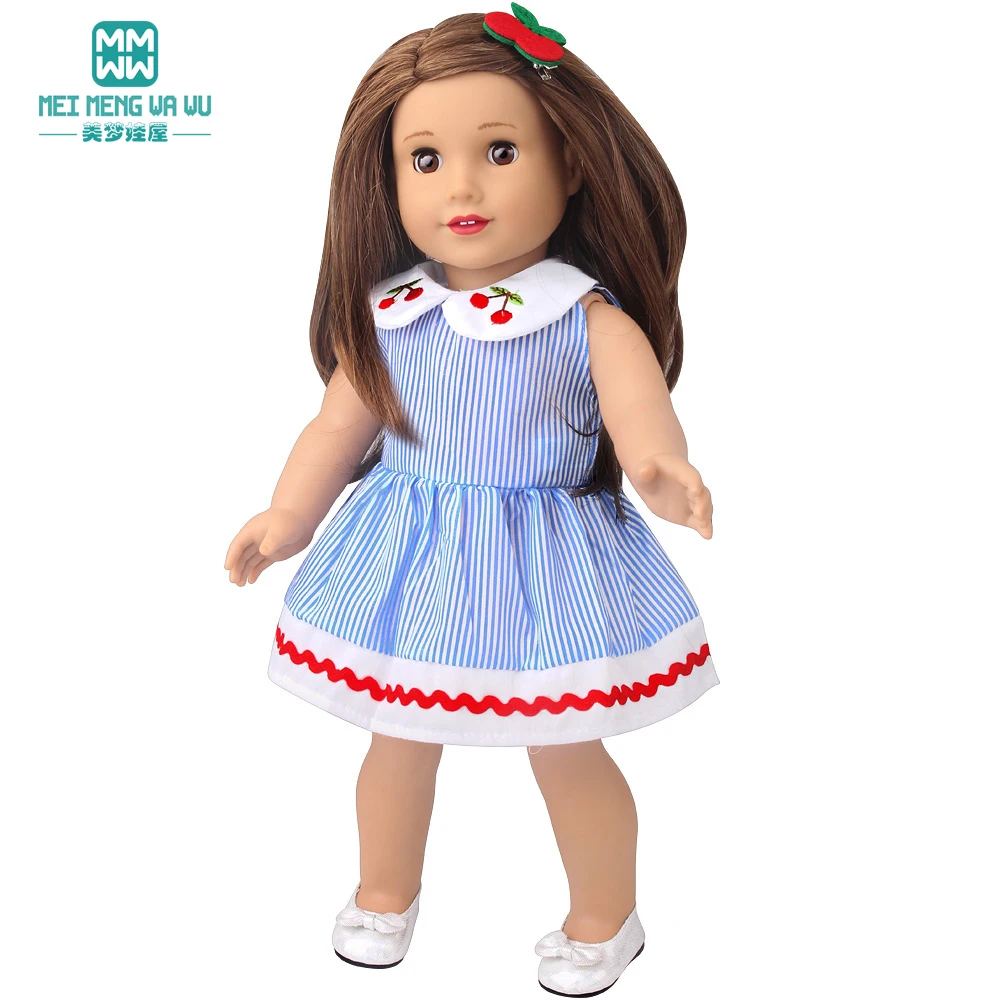 Doll Clothes Fashion T Shirt Pants Cartoon Dress Fits 45cm American Doll Toy Accessories Gift Girls