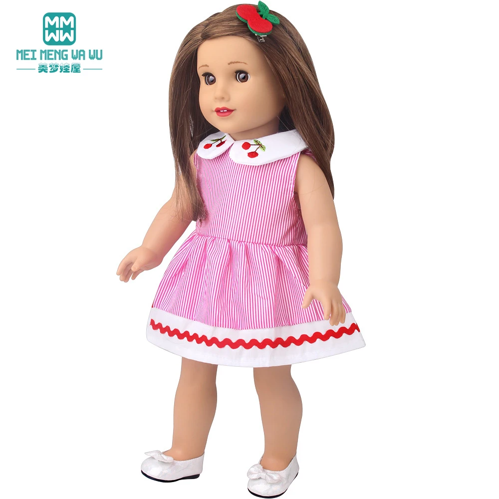 Doll Clothes Fashion T Shirt Pants Cartoon Dress Fits 45cm American Doll Toy Accessories Gift Girls